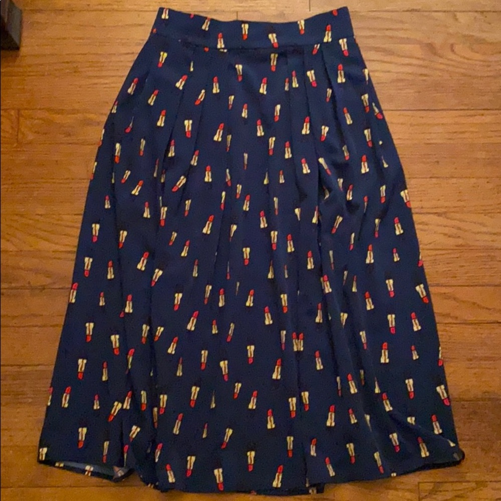 Retro pleated skirt with pockets